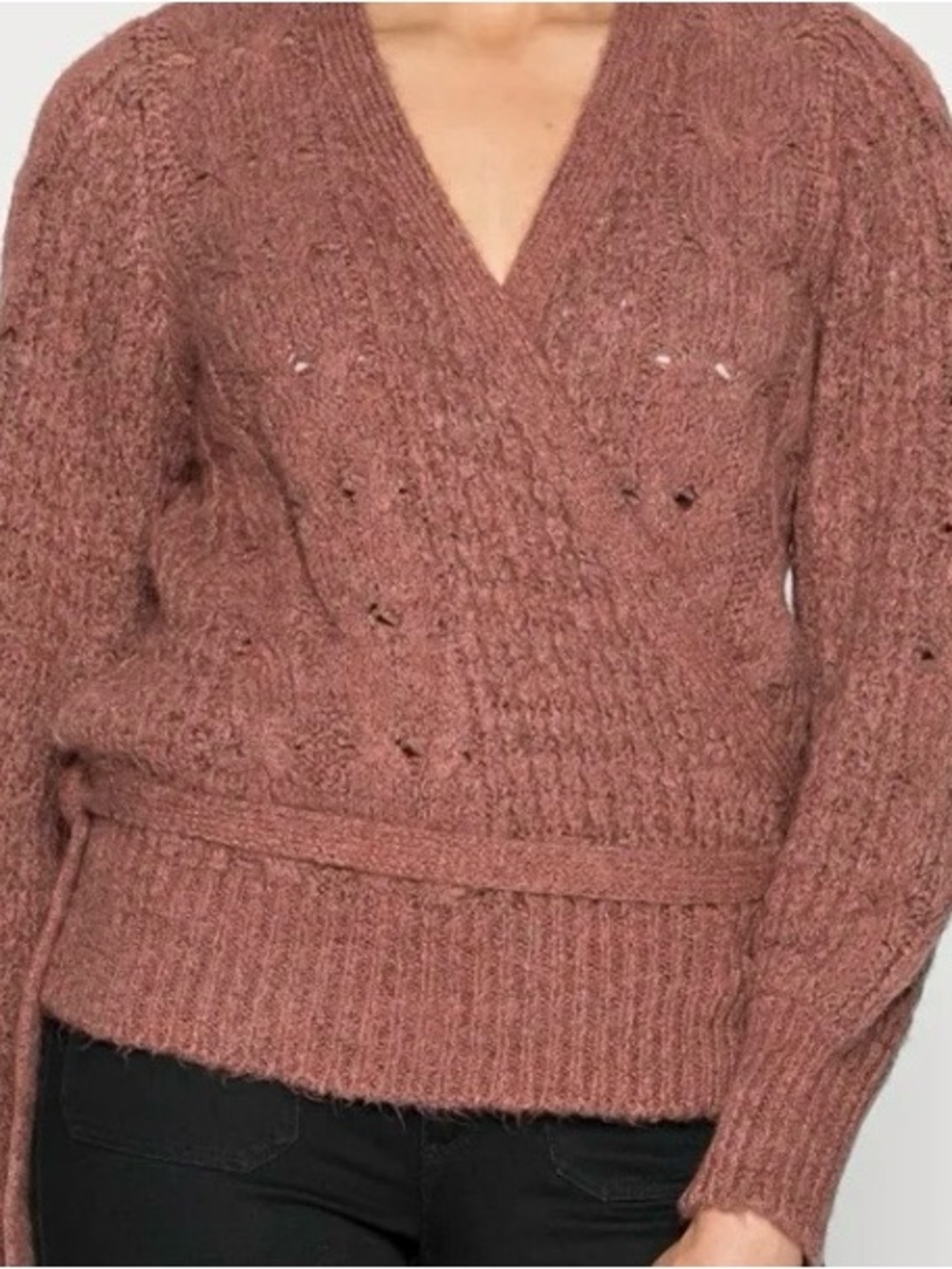 Cream Knit Wrap Cardigan